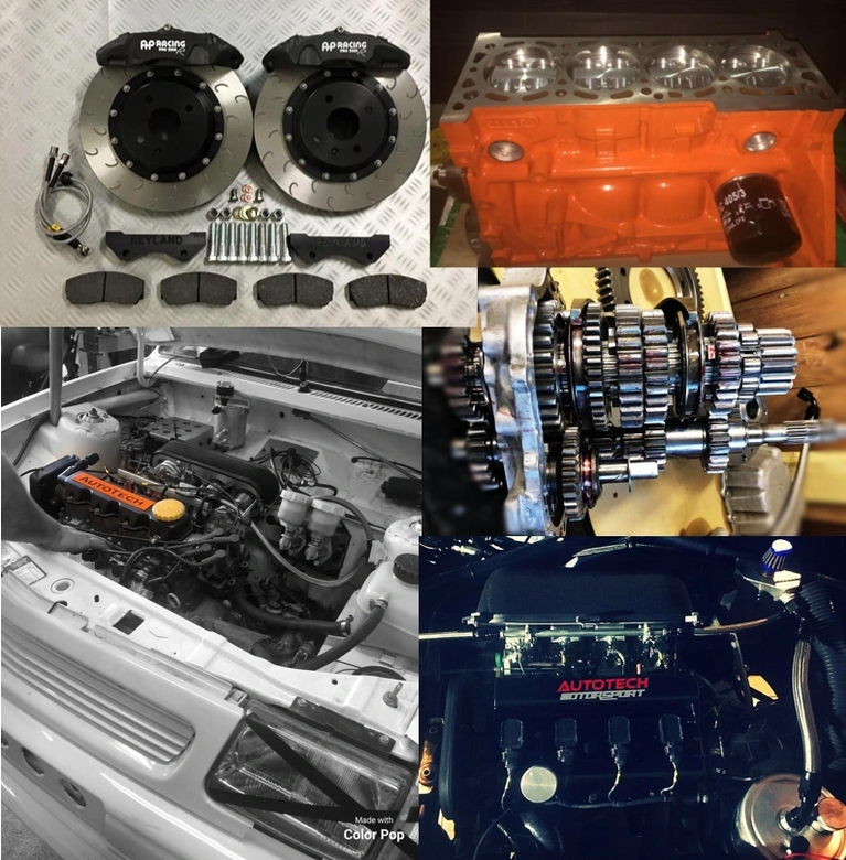AP Racing brake kit, rebuilt engine block, gearbox internals and an Autotech engine bay